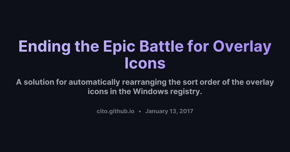 Ending the Epic Battle for Overlay Icons | Seasoned & Agile