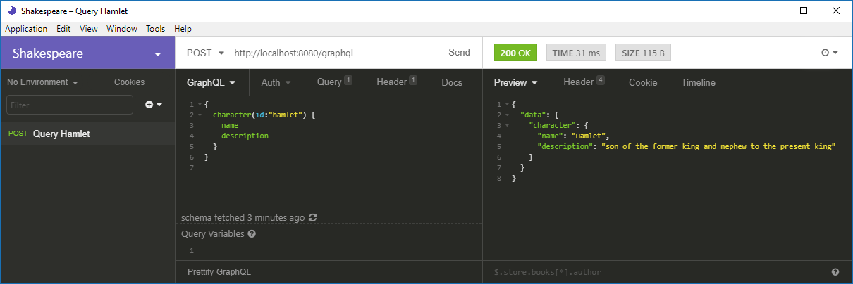 Query Hamlet with Insomnia